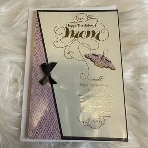 🧡10/$10 Elegant Birthday Card for Mom with Butterfly Design